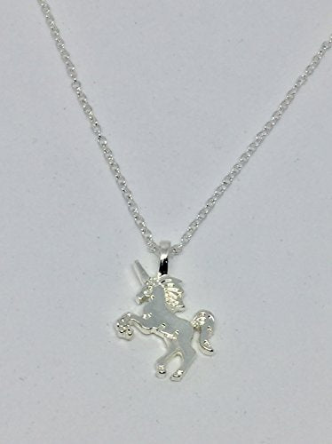 Camilla of Mayfair: UNICORN CHARM NECKLACE. Fine silver necklace chain. Includes a positive message card making this girls necklace the Perfect gift. Unicorn jewellery charm necklace