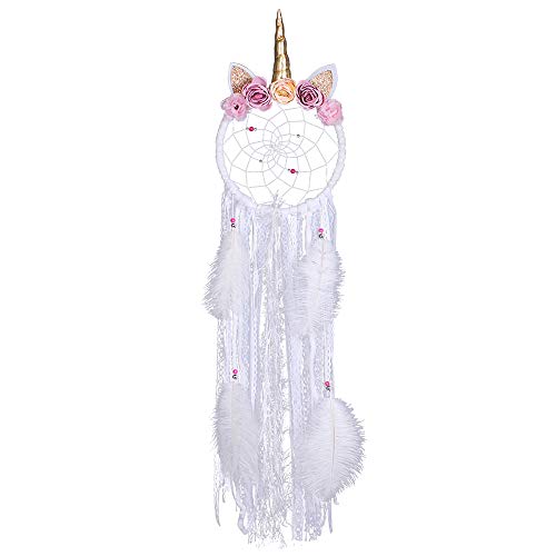 Floral Rose Unicorn Dream Catcher 