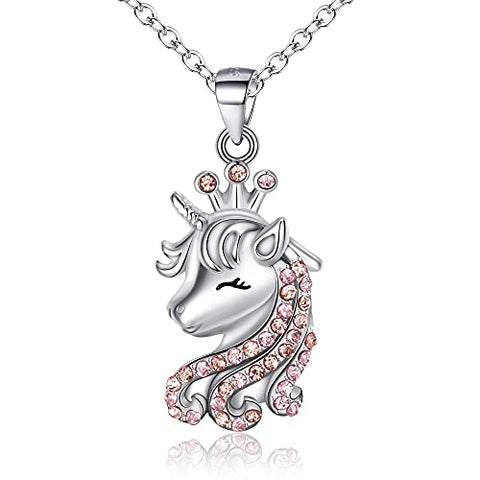 Ever Faith | Unicorn Necklace | 925 Sterling Silver | Purple | Lucky Unicorn Pendant | Gift 