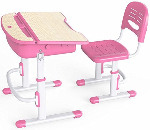 Pink Kids School Desk & Chair 