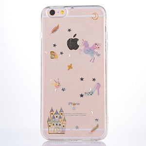 iPhone 7 Case,iPhone 8 Case [With Tempered Glass Screen Protector],Mo-Beauty Bling Shiny Cute Pattern Design Sparkle Glitter Soft TPU Case Cover For Apple iPhone 7/8 4.7 Inch (Unicorn)