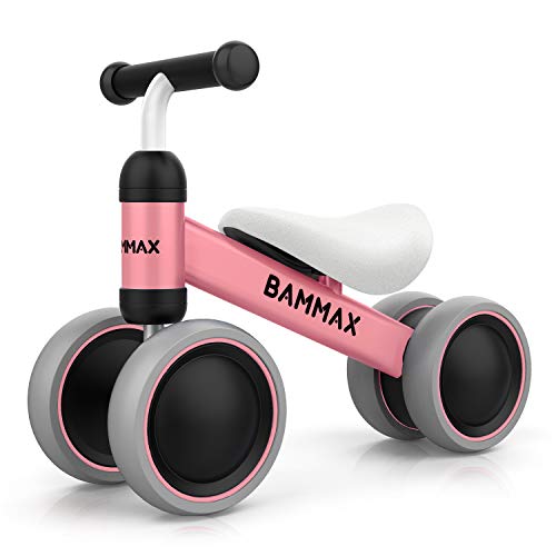 Bammax Balance Bike Pink Black Push Bike Ride On Bike Toddlers First Bike Birthday Gift