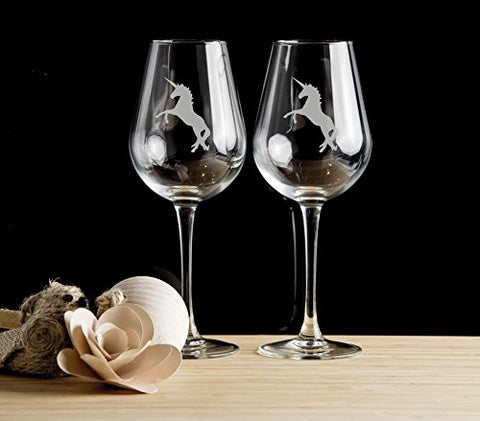 Unicorn Etched Wine Glasses | Gift Idea