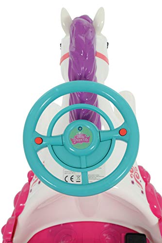 Disney Princess Unicorn Horse & Carriage | Electric Ride On Toy 6v Battery Powered