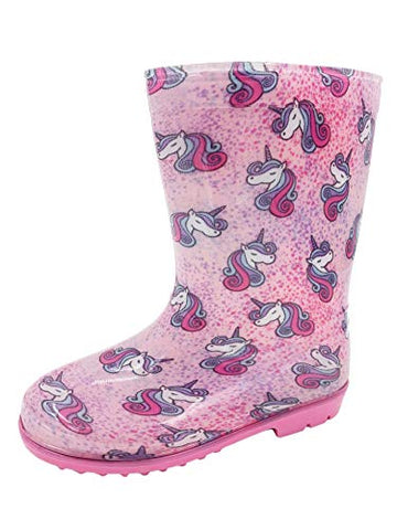 Girls Unicorn Wellington Rain Boots | Pink | Mud Rocks 