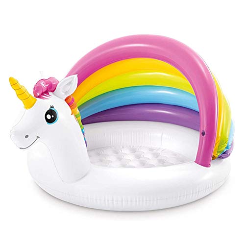 Rainbow Unicorn Inflatable Swimming Baby Pool | With PVC Canopy 