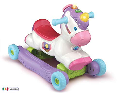 VTech Rock and Ride Unicorn Baby Ride On Toy, Interactive Baby Musical Toy with Learning and Sound Features, First Steps Walking Support for Babies & Toddlers from 18 Months