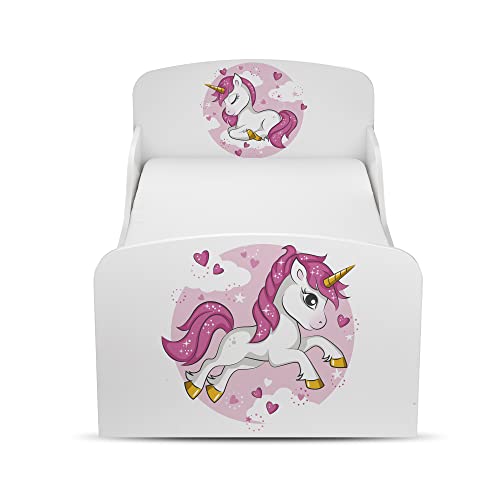 Unicorn Bed With Drawer | Pink & White 