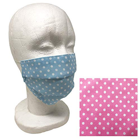 Pink Polka Dot Face Mask | 2Pcs Breathable Reusable Washable 