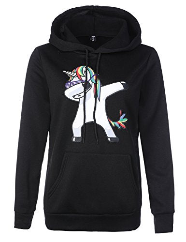 unicorn hoody womens black and white