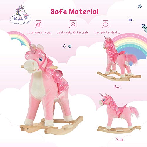 Pink Unicorn Rocking Horse For Girls 