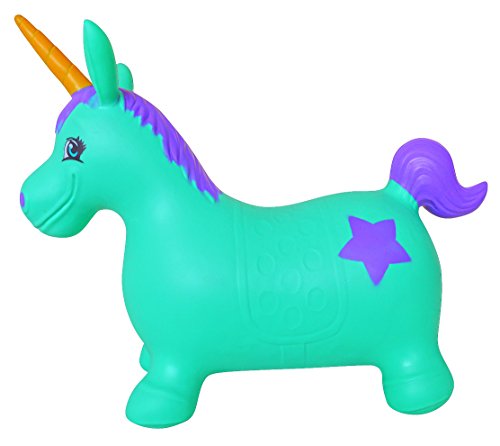 Inflatable Unicorn Space Hopper | Turquoise 