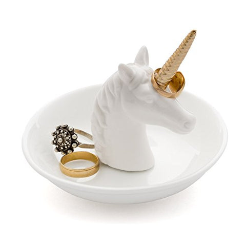 Unicorn Ceramic Ring Holder | White & Gold | Jewellery Holder 