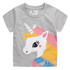 Cute Unicorn Short Sleeve Cotton T-Shirts | For Girls 