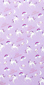 Xmas Unicorn Christmas Wrapping Paper 10m | Lilac