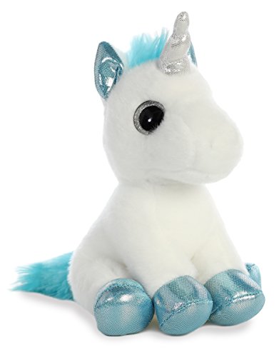 Unicorn Plush Soft Toy | Sparkle Tales Snowbelle | 7 Inch | White And Blue