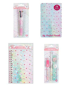 Unicorn Stationery Set - 20 Pieces - Pen, Pencil, Ruler, Rubber, Sharpener, Multi Colour Pen, A5 Note Book and 12 colouring pencils