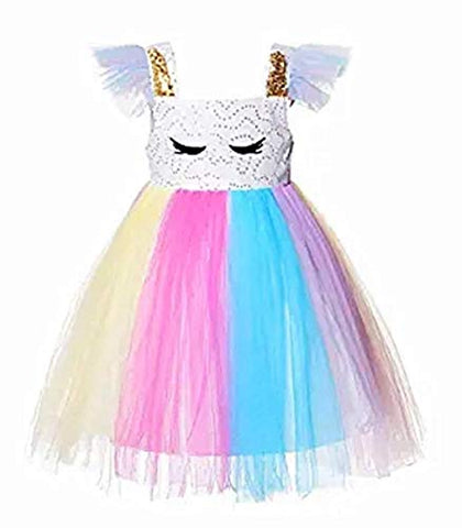 Toddler Girls Unicorn Birthday Fancy Party Dress 