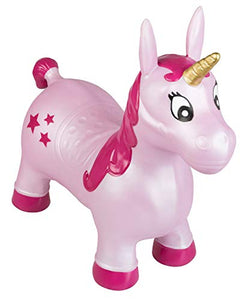Unicorn Pink with Stars Ride on Bouncer Includes Air Pump - Children's