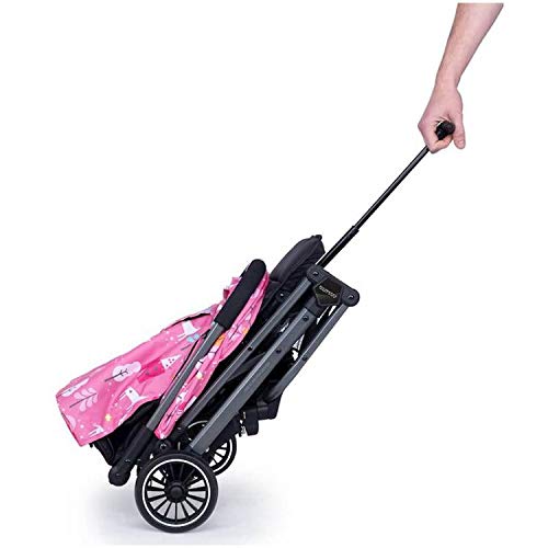 Compact City Stroller | Unicorn Design | Pink & Black