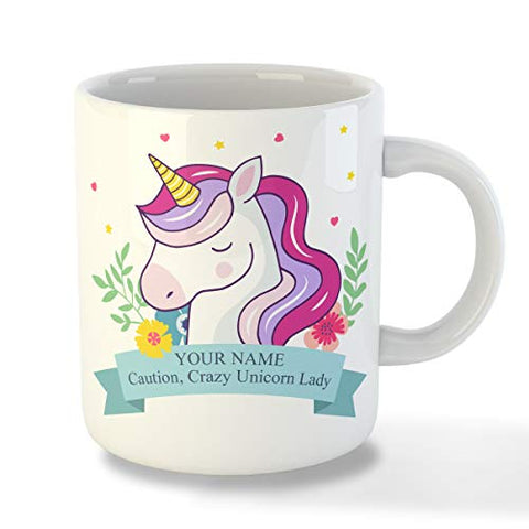 Personalised Name Unicorn Mugs | Novelty Gift Idea | Women's Girls  