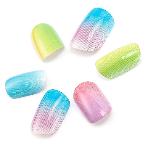 Unicorn rainbow false nails for girls