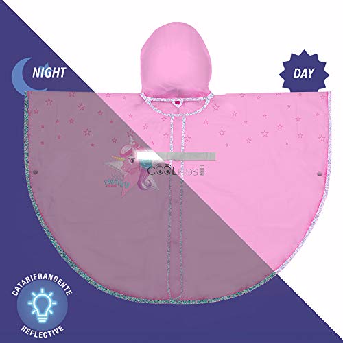 Unicorn & Stars Pink Raincoat for Kids - Waterproof Rain Poncho