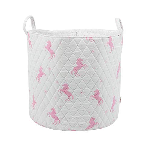 Quilted White and Pink Unicorn Storage Box