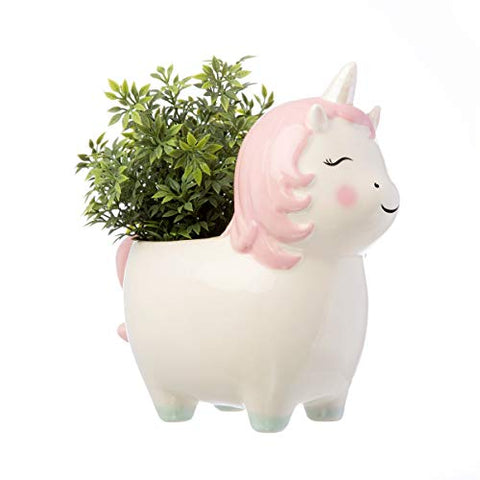 Sass & Belle Rainbow Unicorn Planter With Plant