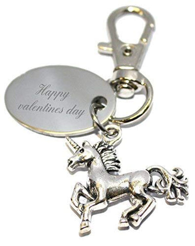 Silver Personalised Unicorn Keyring / Handbag Charm | Gift Pouch 
