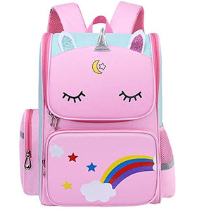 Unicorn Rainbow School Backpack For Girls | Pink