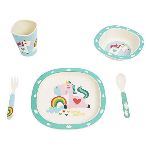 Kids Unicorn Dinnerware Set, Plate, Bowl, Cup, Cutlery