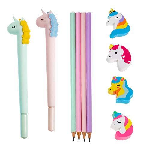 Unicorn Pencils & Rubbers