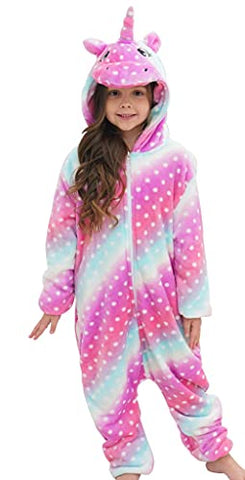 Girls Unicorn Onesie | Soft Unicorn Sleepsuit For Kids | Pyjamas | Polka Dots