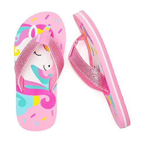 Cute Unicorn Kids Flip Flops | Anti-Slip Shoes | Pink