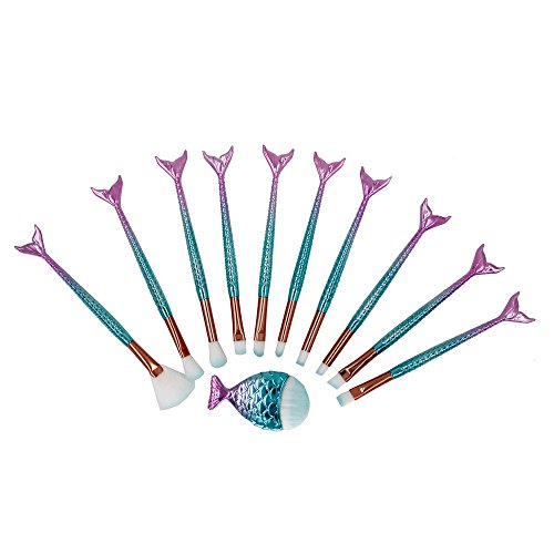 Mermaid Unicorn Makeup Brushes Set, With Bag