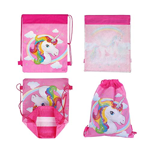 Pink Unicorn Drawstring Party Bags 