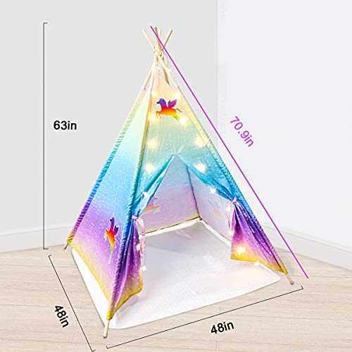 Unicorn Tent | Teeppe | With Fairy Lights | Multi Coloured 