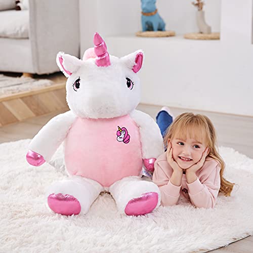 IKASA Giant Stuffed Unicorn Soft Toys Stuffed Animal (Pink, 78 cm)