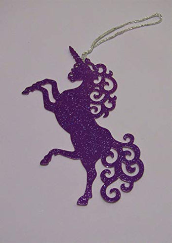 Unicorn Christmas Tree Decorations | Purple Glitter