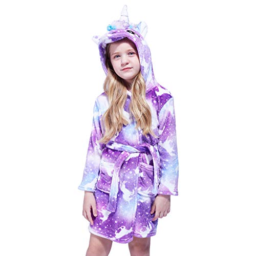 Girls Purple Unicorn Robe 