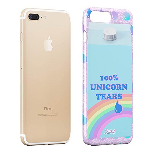 Glitbit Compatible with iPhone 7 Plus / 8 Plus Case 100% Unicorn Tears Water Rainbow Glitter Shimmer Sparkle Mermaid Thin Design Durable Hard Shell Plastic Protective Case Cover