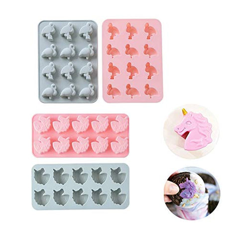 MoldFun 2-Pack Unicorn Head Silicone Molds – Food-Grade For Chocolate, Candy, Soap, Ice Cubes | Oven, Microwave & Freezer Safe
