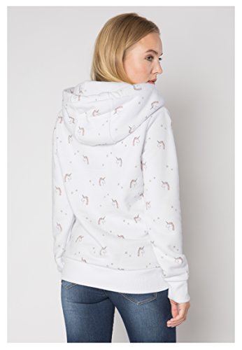 unicorn womens hoody with print - white