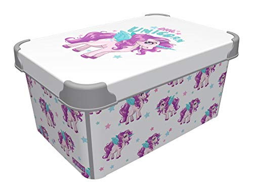Unicorn Storage Box Purple, White, Turquoise 