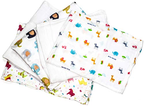5 Pack Assorted Unicorn Muslin Squares 