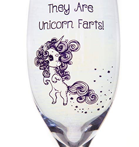 Engraved Champagne Glass Unicorn Etching