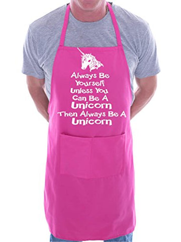 Always Be Yourself Unicorn BBQ Cooking Funny Novelty Apron Pink