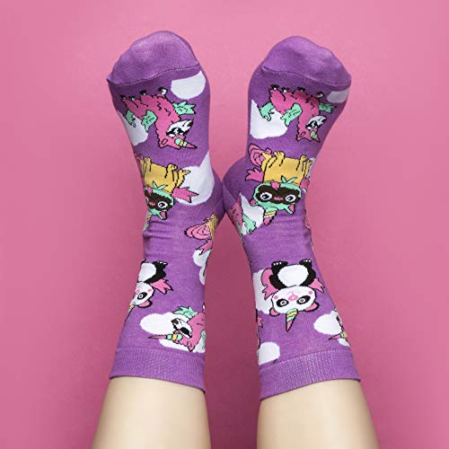 Cute Unicorn Girls Socks Purple