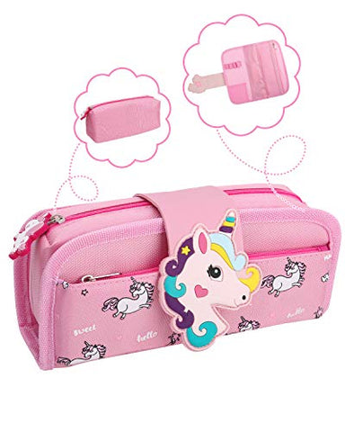 Cute Unicorn Pencil Case | Pink | Large  